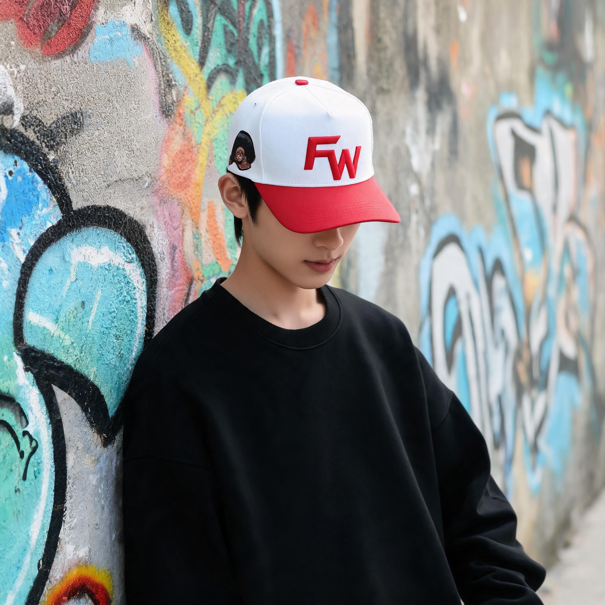 Premium Two Tone Color Block 5 Panel Baseball Cap with 3D Embroidered Logo, Cotton Twill Adjustable Snapback Hat for Men Women
