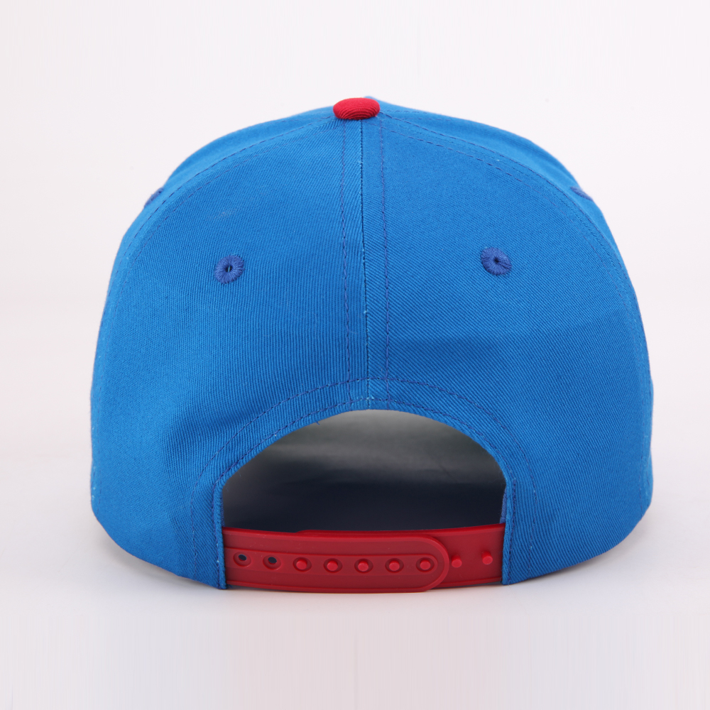 Two-Tone 5-Panel Cotton Twill Baseball Cap with Raised 3D Slogan Embroidery and Curved Contrast Brim