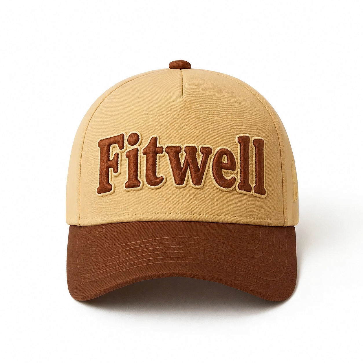 Tan and Brown Utah 3D Embroidered Five-Panel Baseball Cap