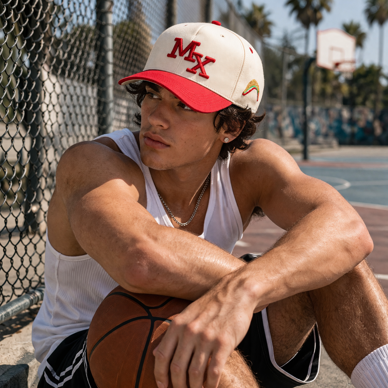 MX Embroidered Two Tone Cotton Twill Baseball Cap