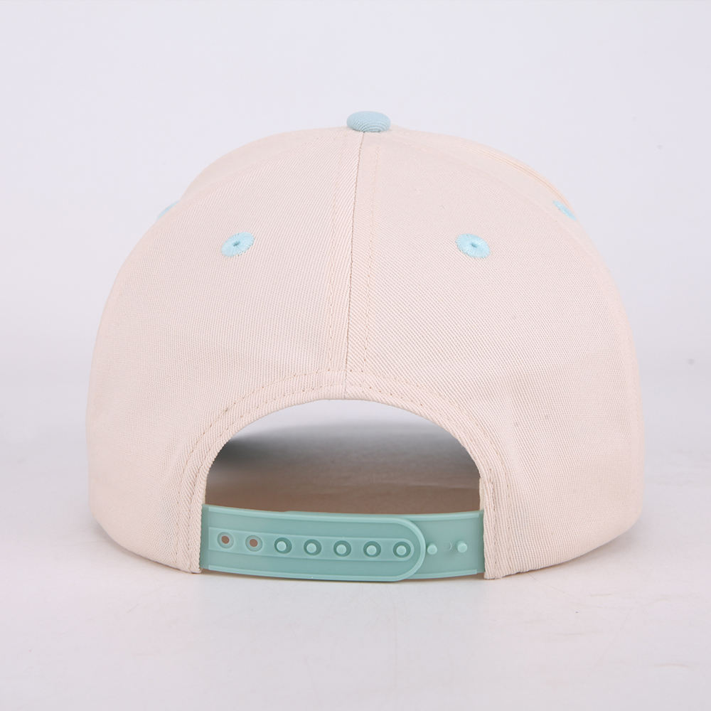 Two Tone Cotton Twill Baseball Cap with Raised Script Embroidery
