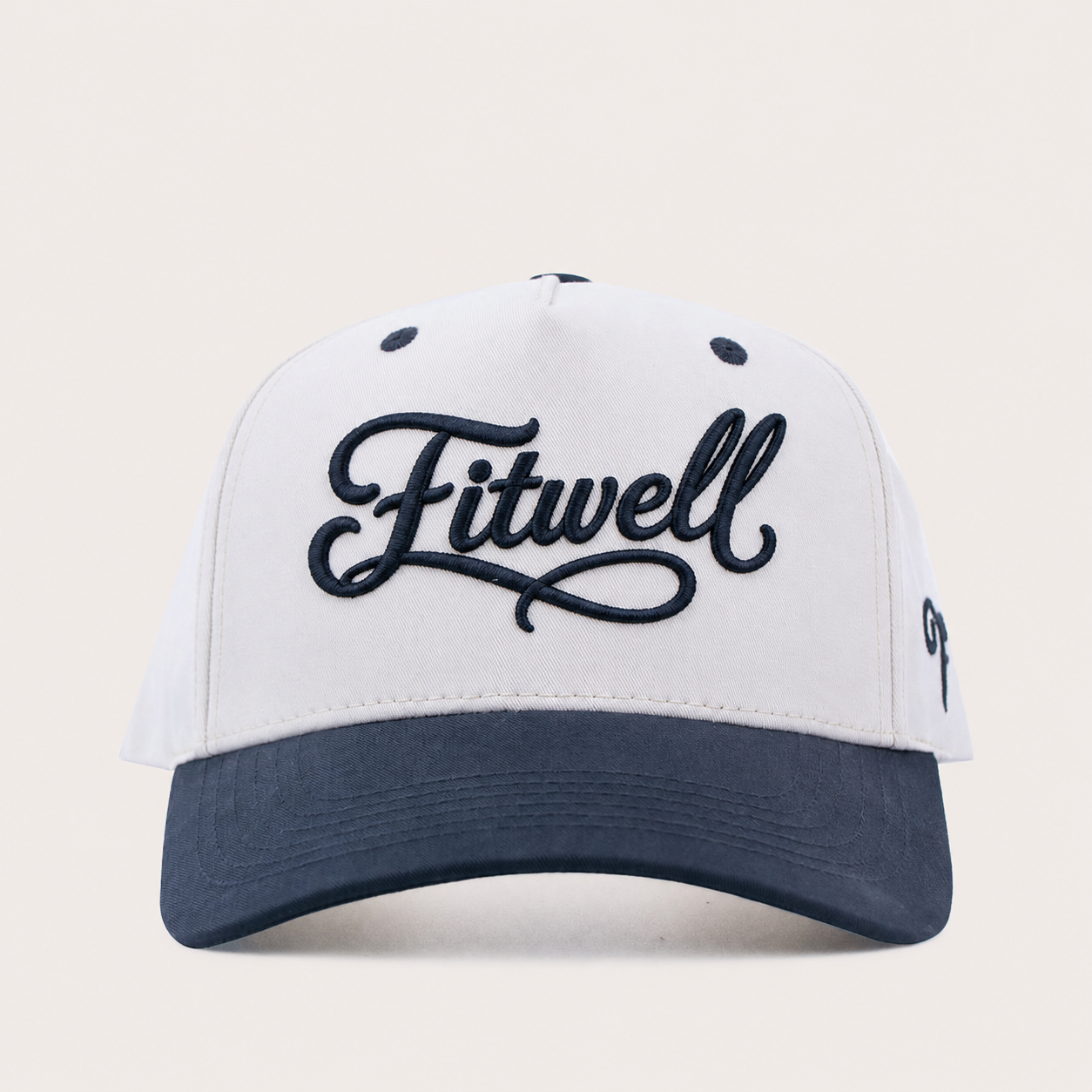 Two Tone Cotton Twill Baseball Cap with 3D Embroidered Quality Script Logo