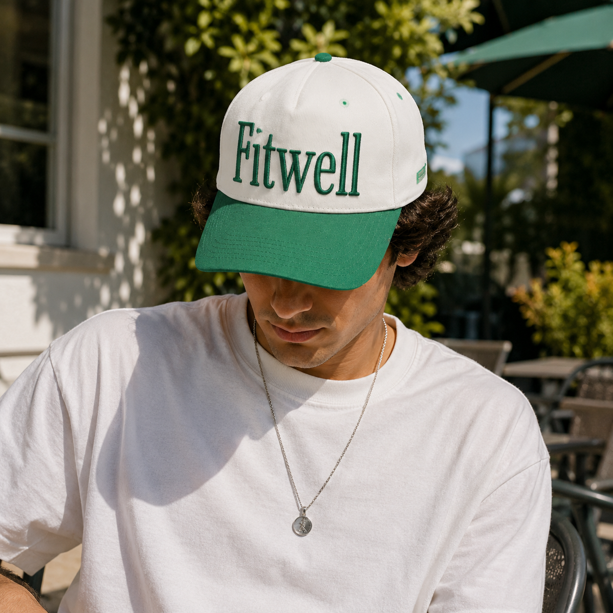 Cream Green Two-Tone Baseball Cap with 3D Letter Embroidery