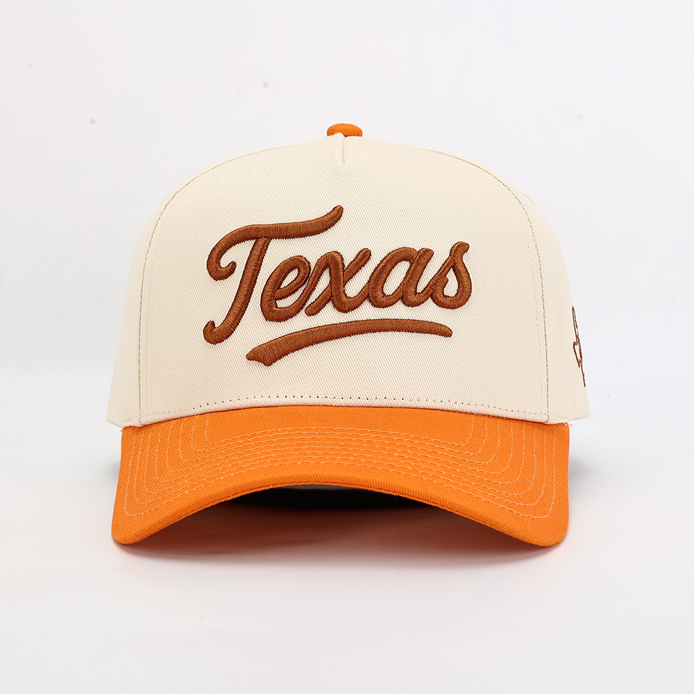 Texas Embroidered Two Tone Cotton Twill Baseball Cap