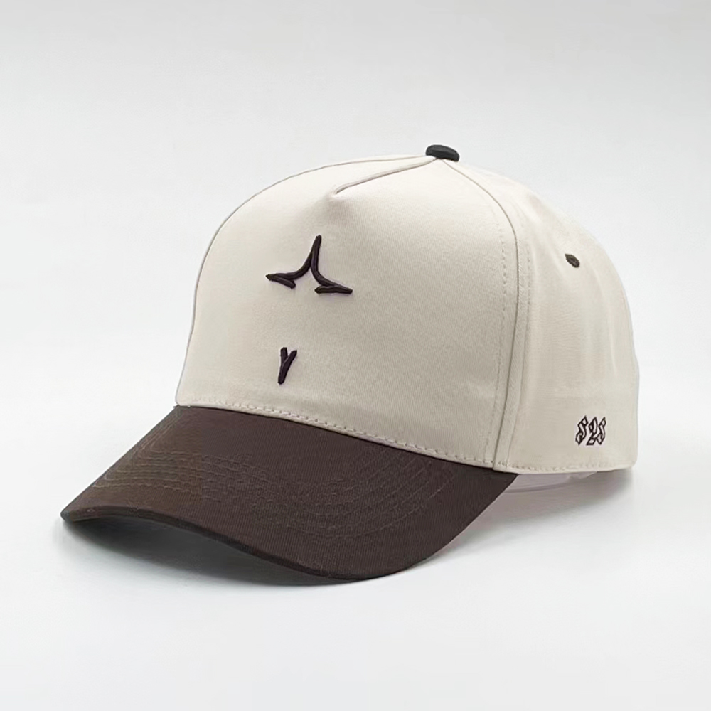 Minimalist Raised-Logo Two-Tone Curved-Brim Baseball Caps