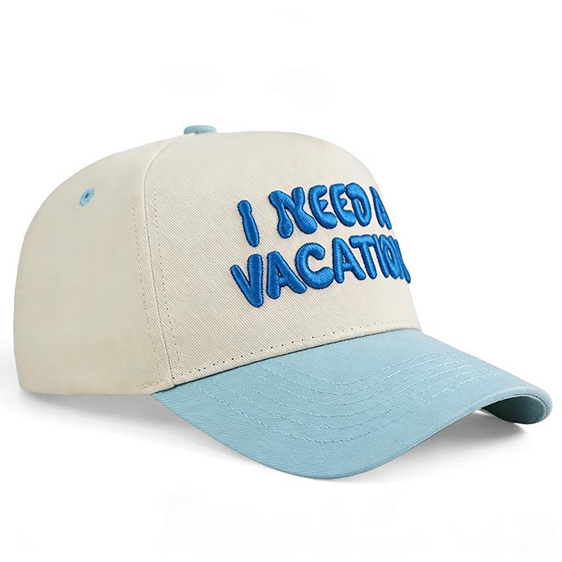 I Need a Vacation Two Tone 3D Embroidered Baseball Cap