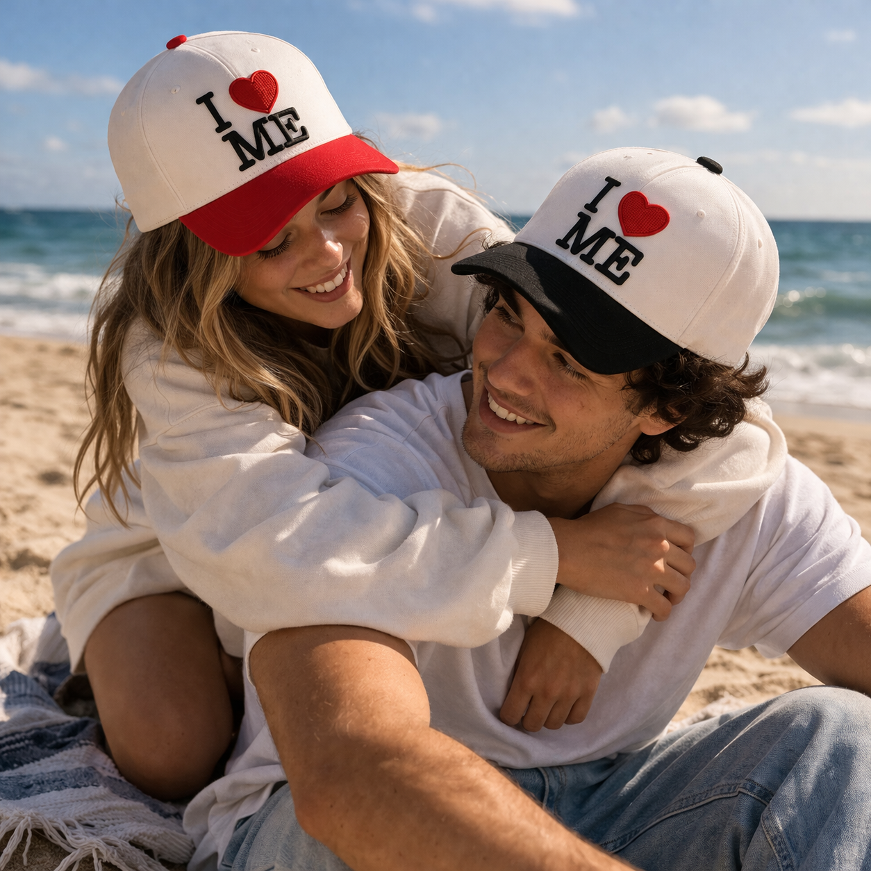 I Love Me Embroidered Two-Tone 5 Panel Baseball Cap