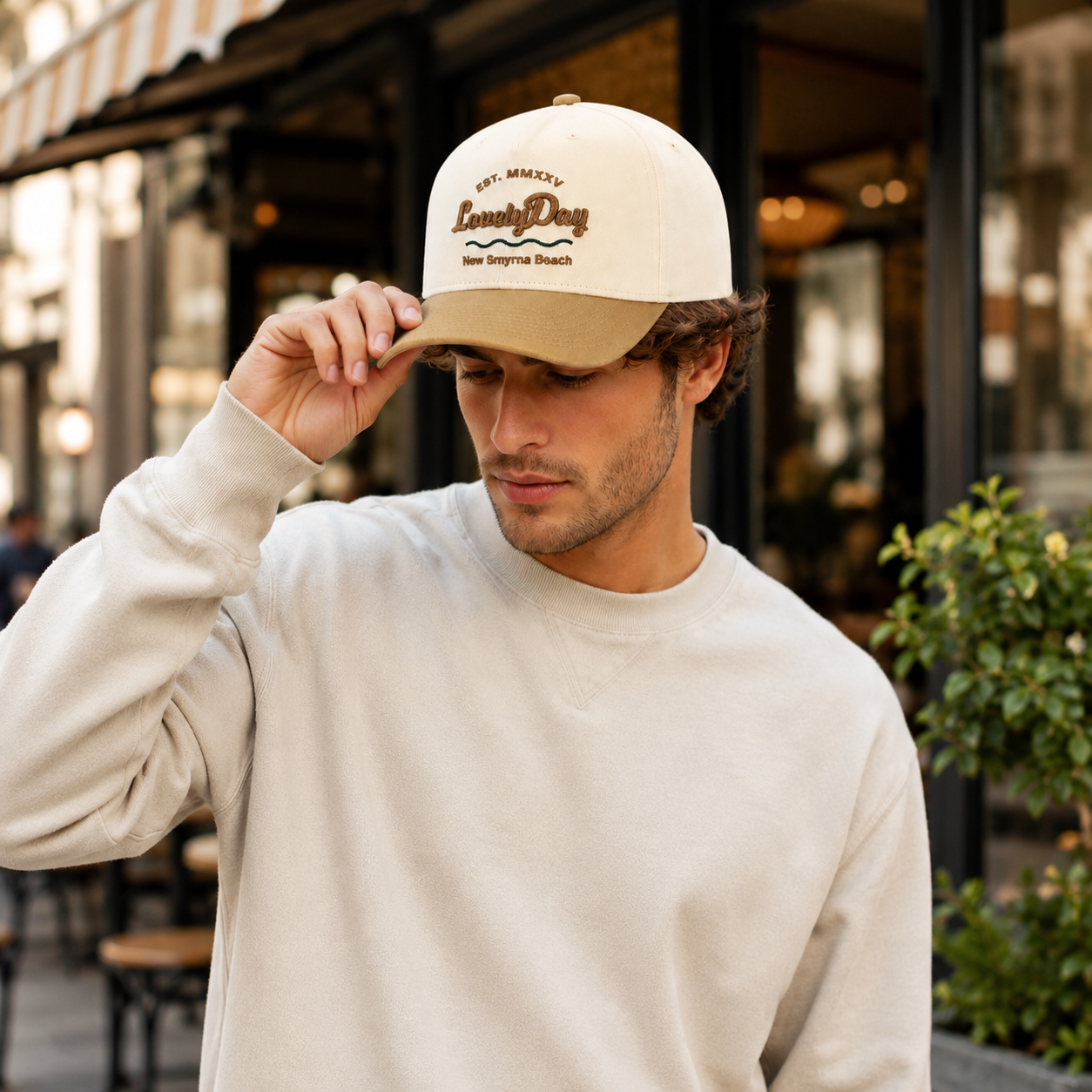 LovelyDay Two-Tone 5 Panel Cotton Twill Baseball Cap