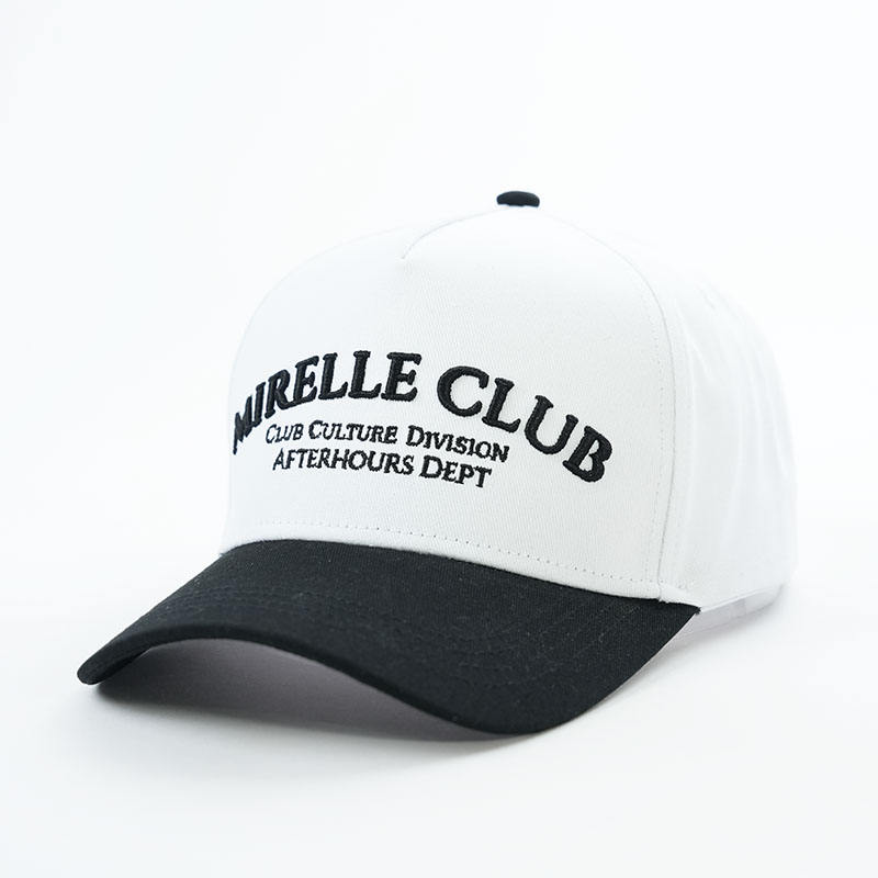 Mirelle Club Black Brim Embroidered Baseball Cap