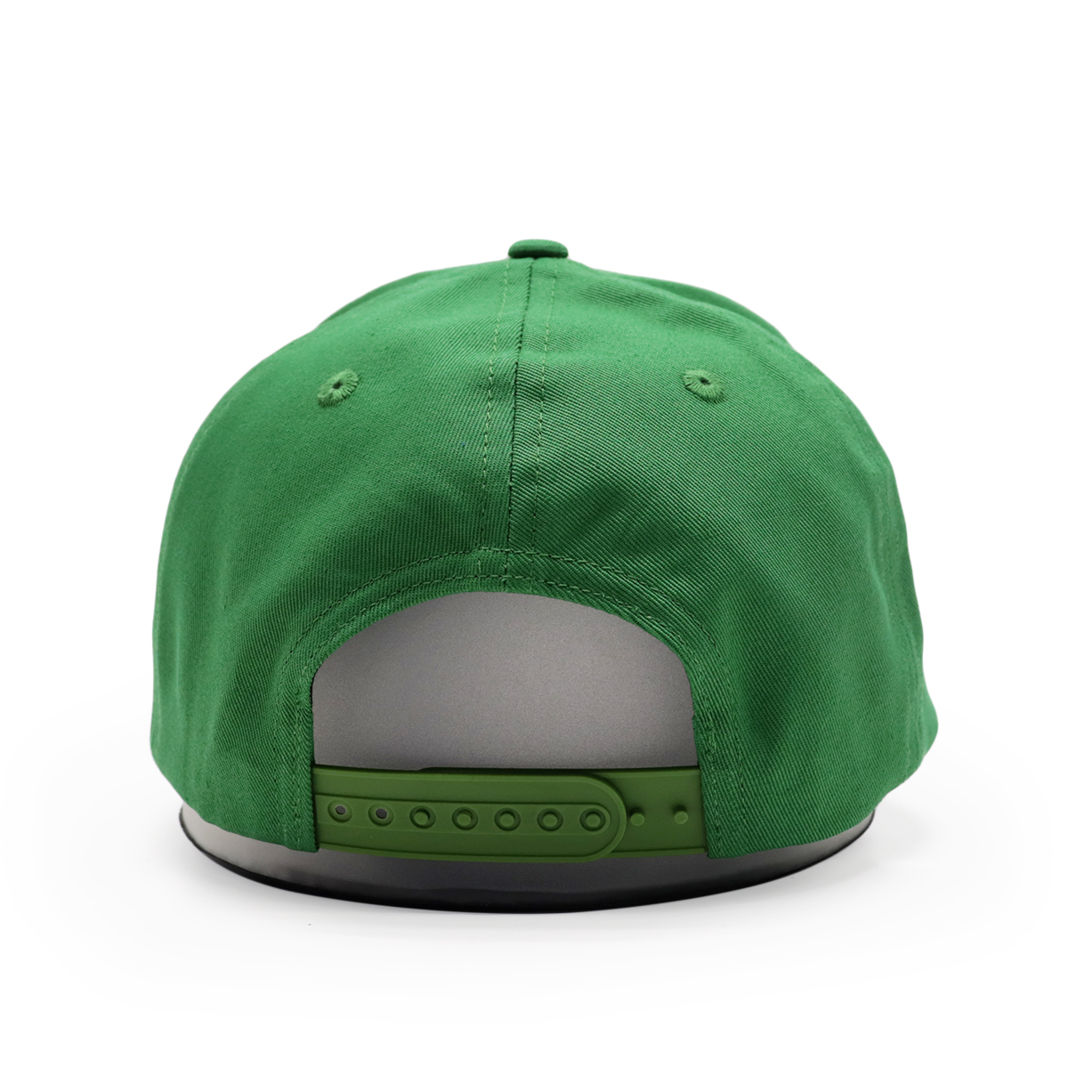 Green and Blue Five-Panel Baseball Cap with Raised Letter Embroidery