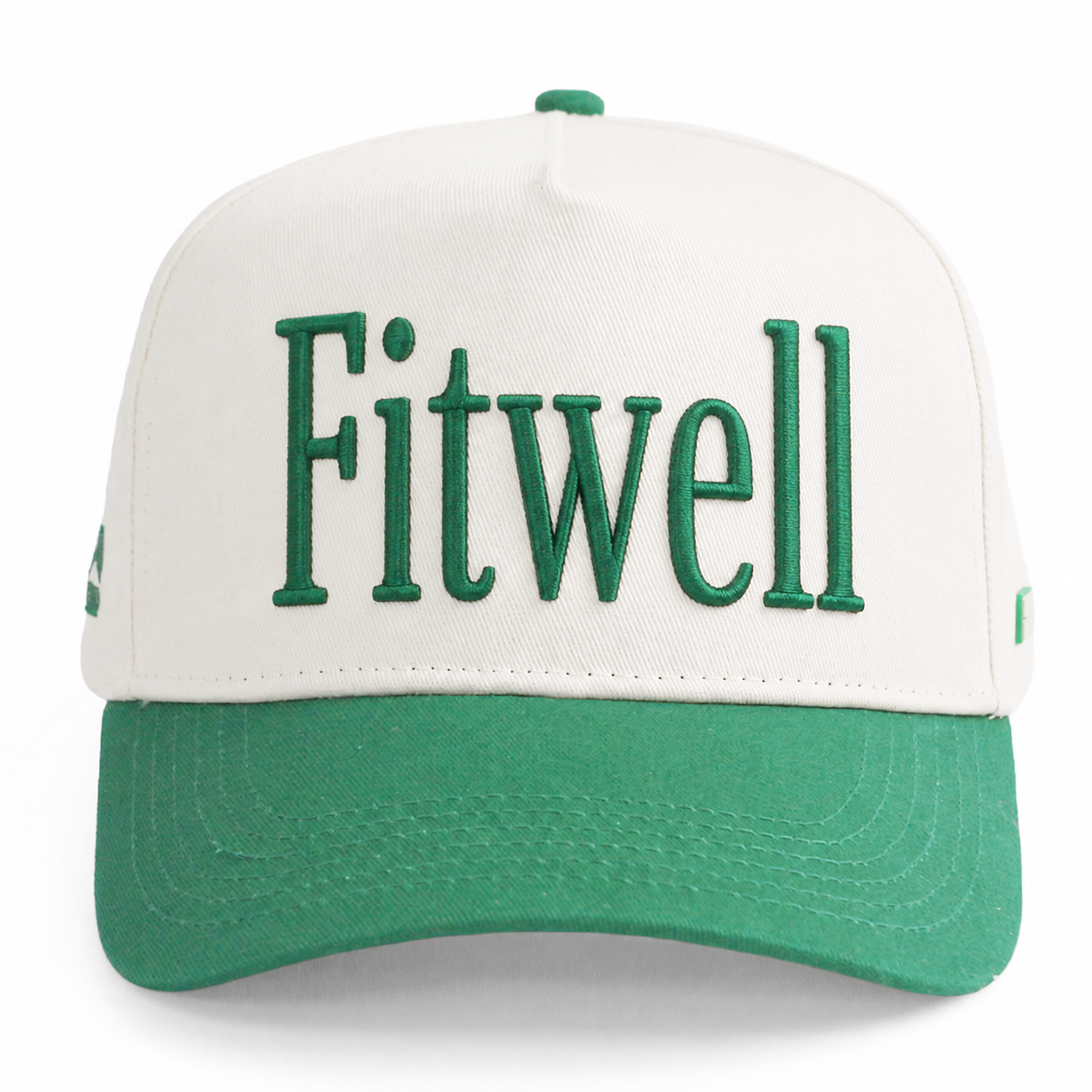 Cream Green Two-Tone Baseball Cap with 3D Letter Embroidery
