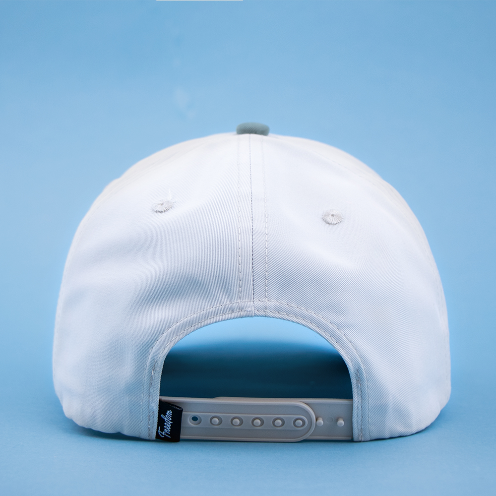 White Slate Gray Timeless Script Embroidered Curved Brim Baseball Cap