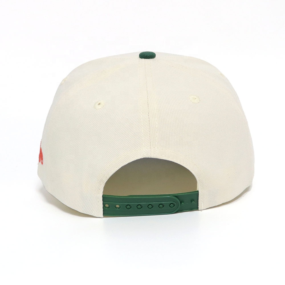 Two Tone Cotton Twill Baseball Cap with Raised Letter Embroidery 5 Panel Hat