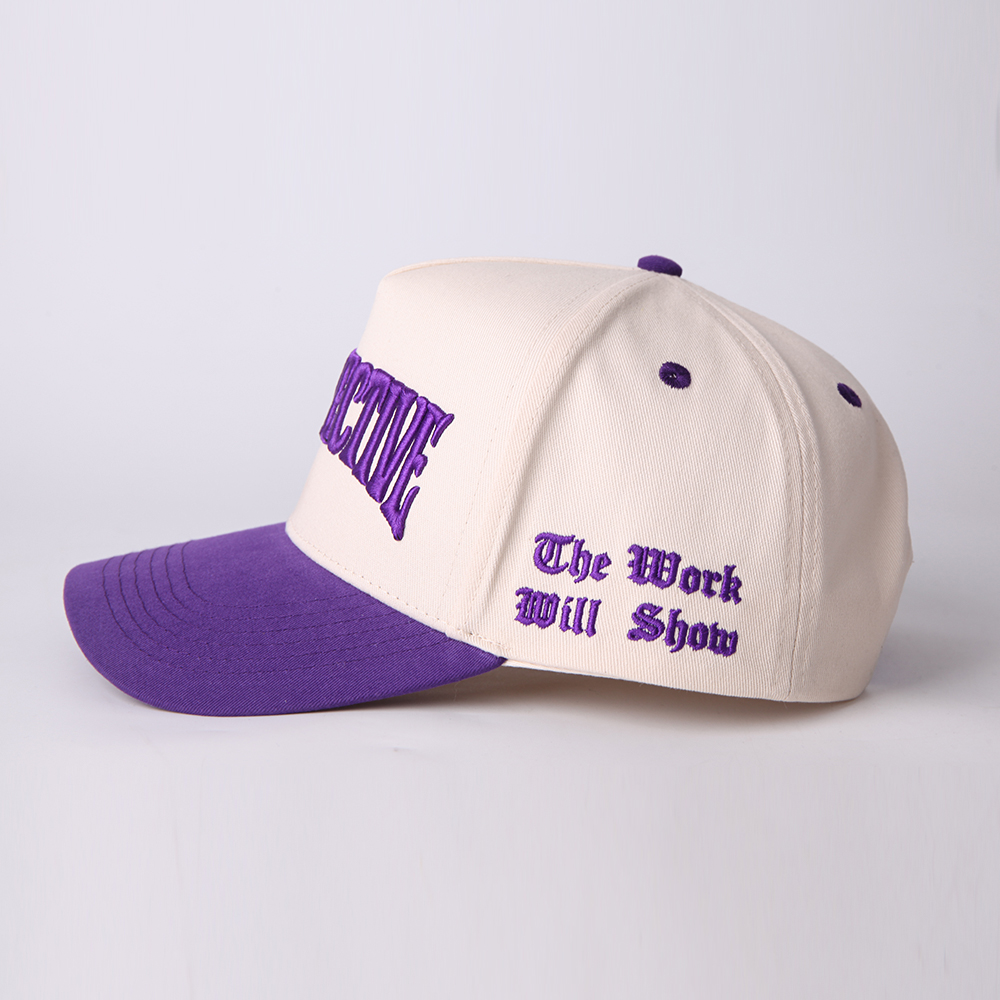 Perspective Purple and Cream Two-Tone 3D Embroidered Baseball Cap
