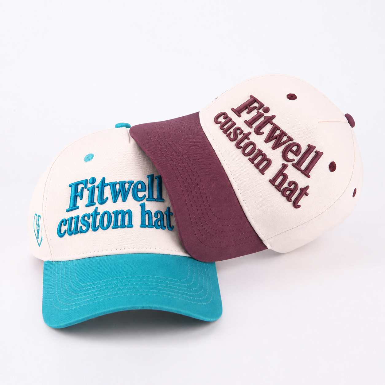 Two-Tone Cotton Twill Baseball Cap with Raised 3D Embroidered Statement Logo, Curved Brim and Contrast Eyelets – Custom Unisex Casual Hat
