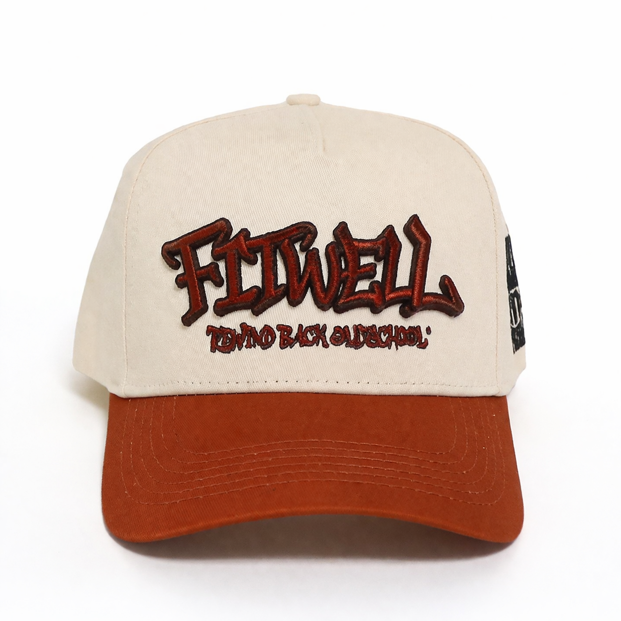 Skiztek Two Tone Cotton Twill Baseball Cap with Graffiti Style Embroidery