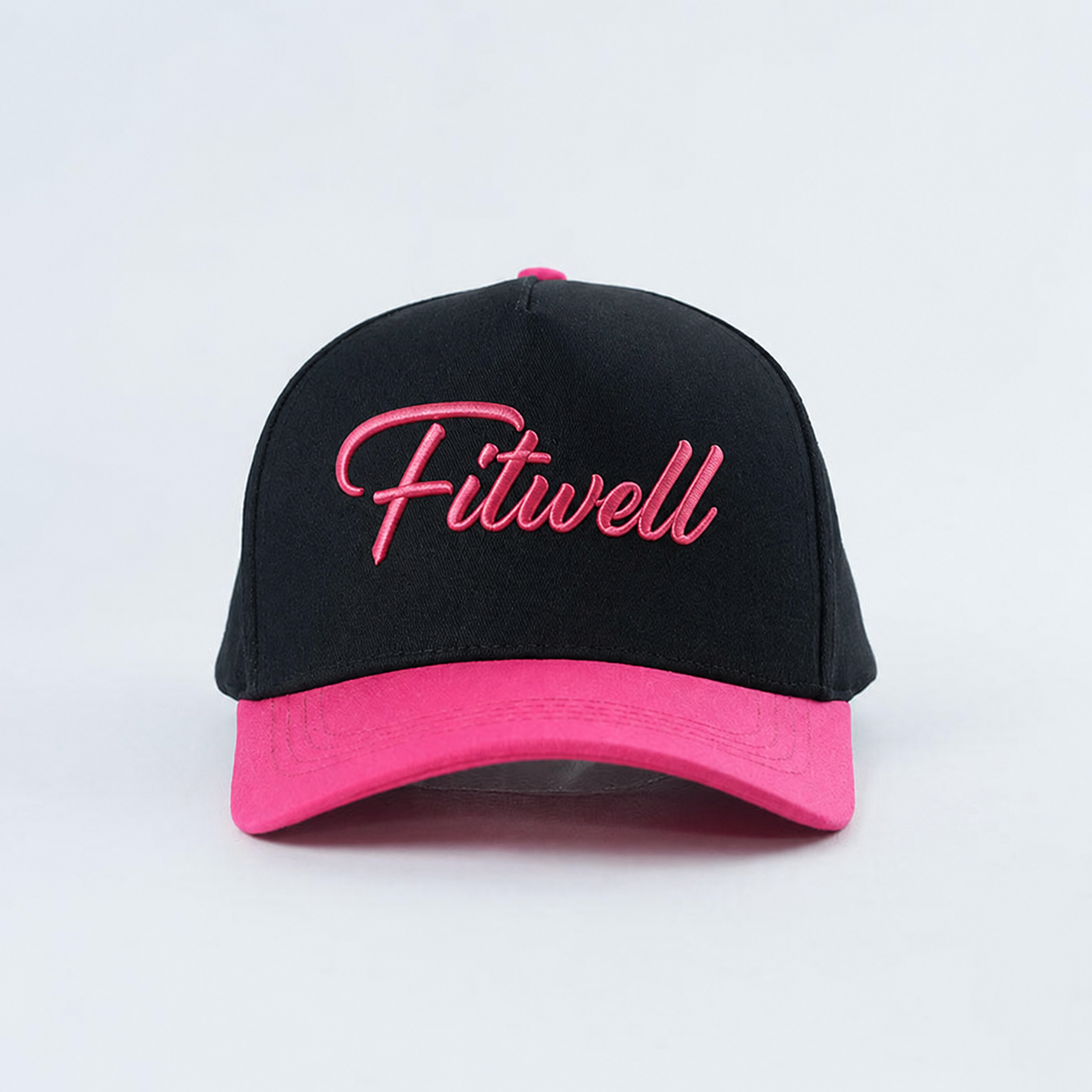 Black Pink Pretty Embroidered Two Tone Baseball Cap