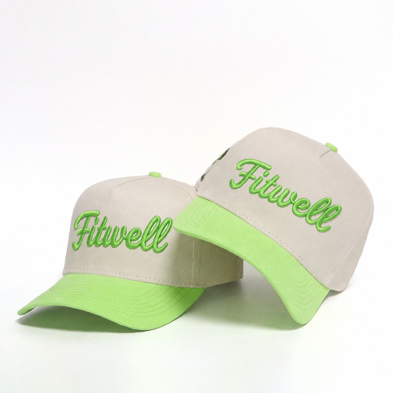 Agave 3D Embroidered Two Tone Cotton Twill 5 Panel Baseball Cap