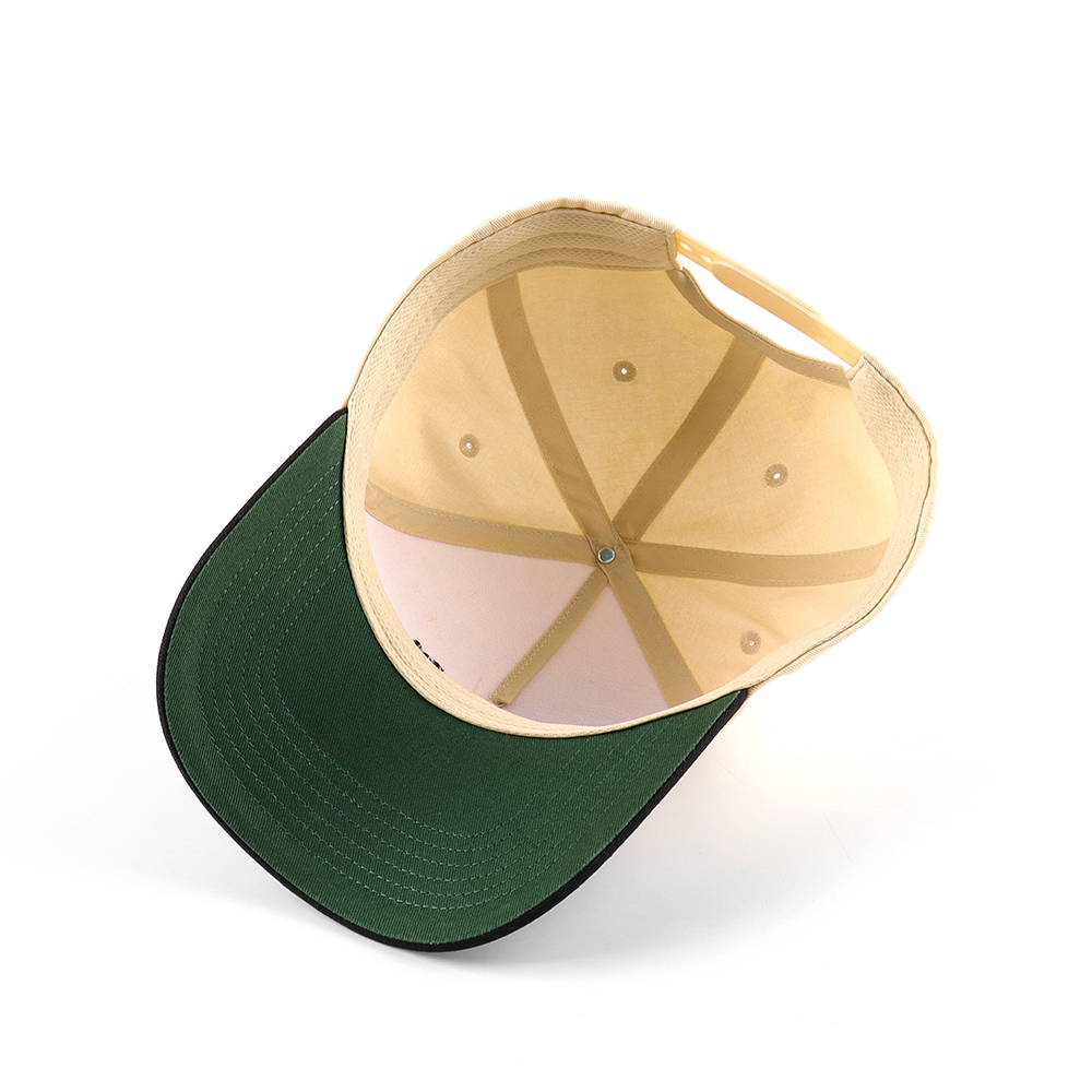 Cream Black Two Tone 3D Script Embroidered Baseball Cap