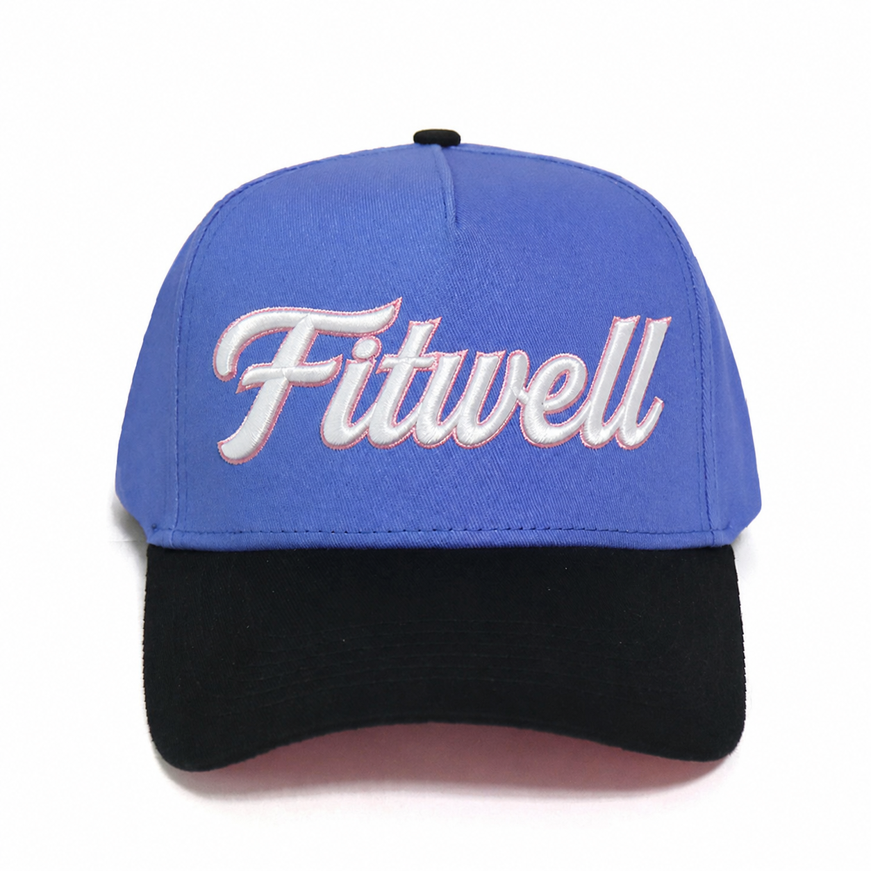 Two Tone 5 Panel Cotton Twill Baseball Cap with 3D Embroidered Letter Logo