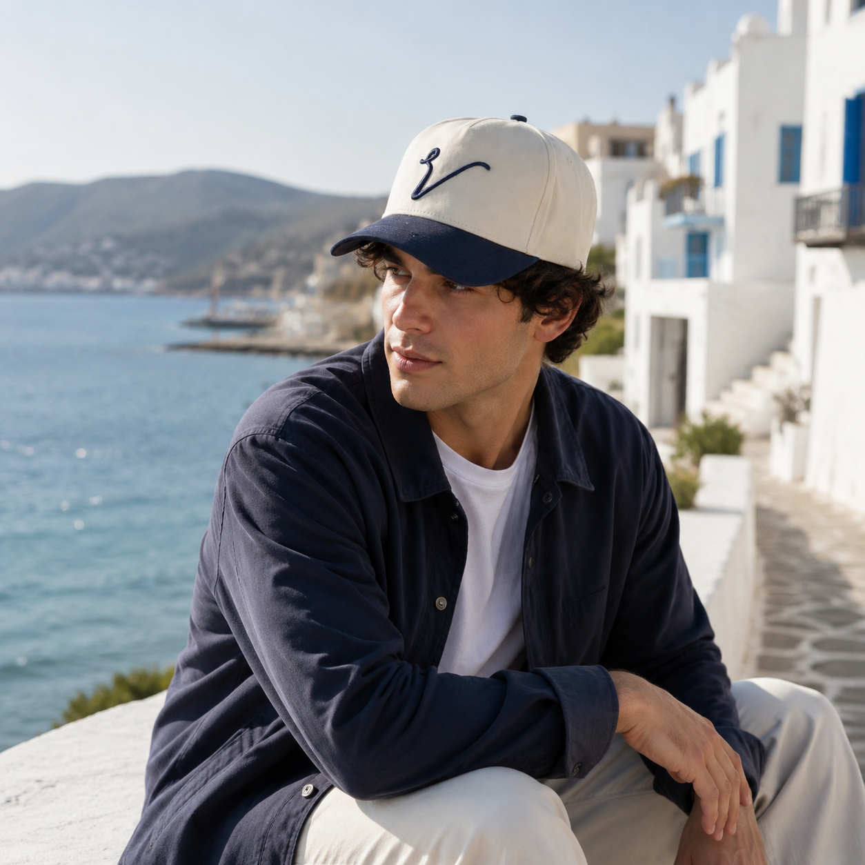 Two-Tone Cotton Twill Baseball Cap with Raised Embroidered Front Logo