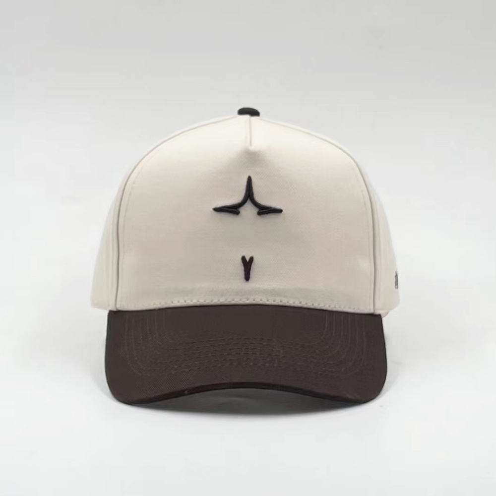 Minimalist Raised-Logo Two-Tone Curved-Brim Baseball Caps
