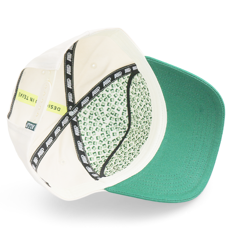 Cream Green Two-Tone Baseball Cap with 3D Letter Embroidery