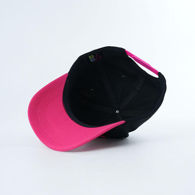 Black Pink Pretty Embroidered Two Tone Baseball Cap