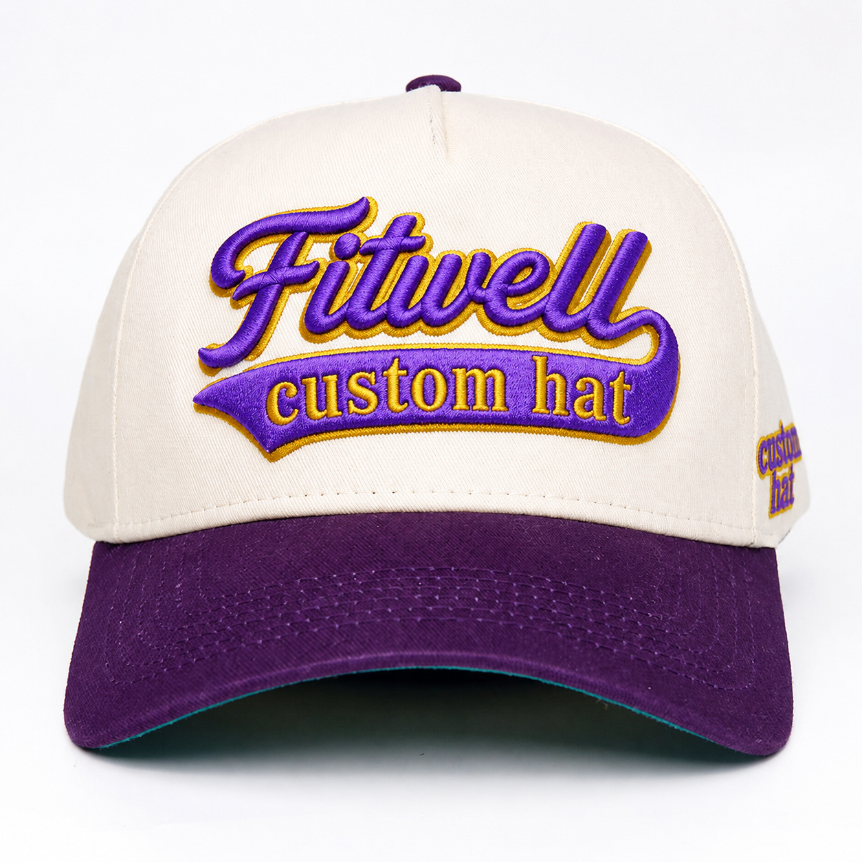Cream and Purple Legacy Omega Psi Phi Embroidered Baseball Cap