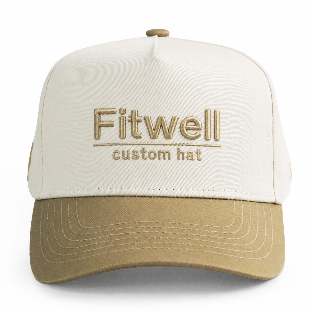 Two-Tone Cotton Twill Baseball Cap with Raised Embroidered Logo