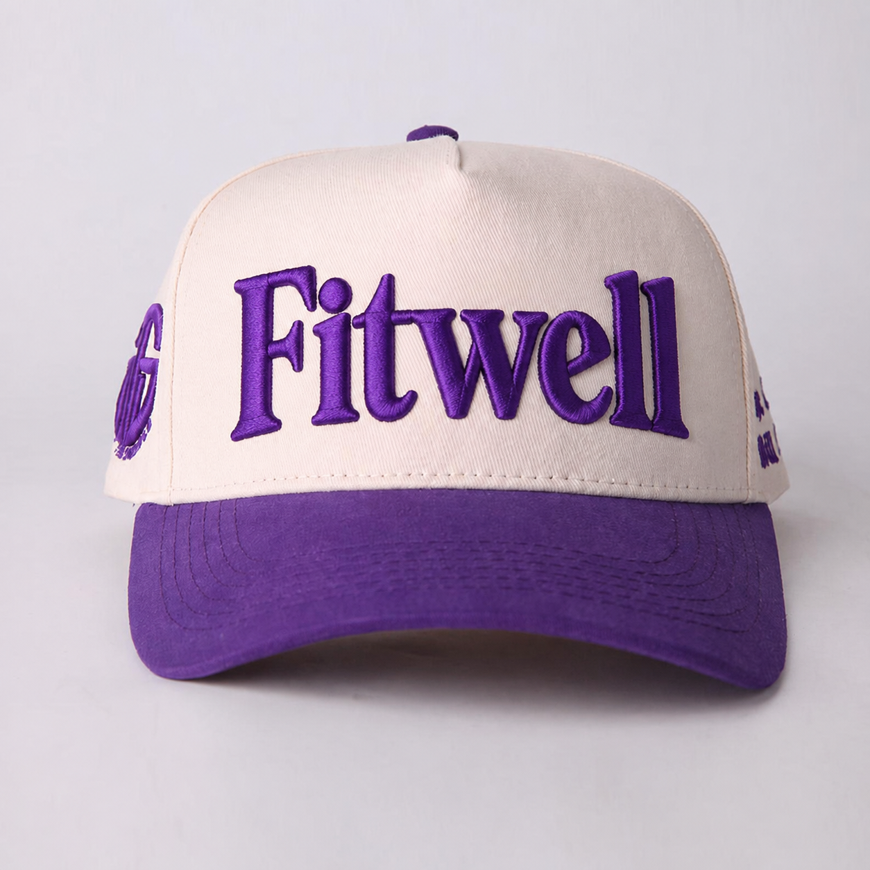 Perspective Purple and Cream Two-Tone 3D Embroidered Baseball Cap