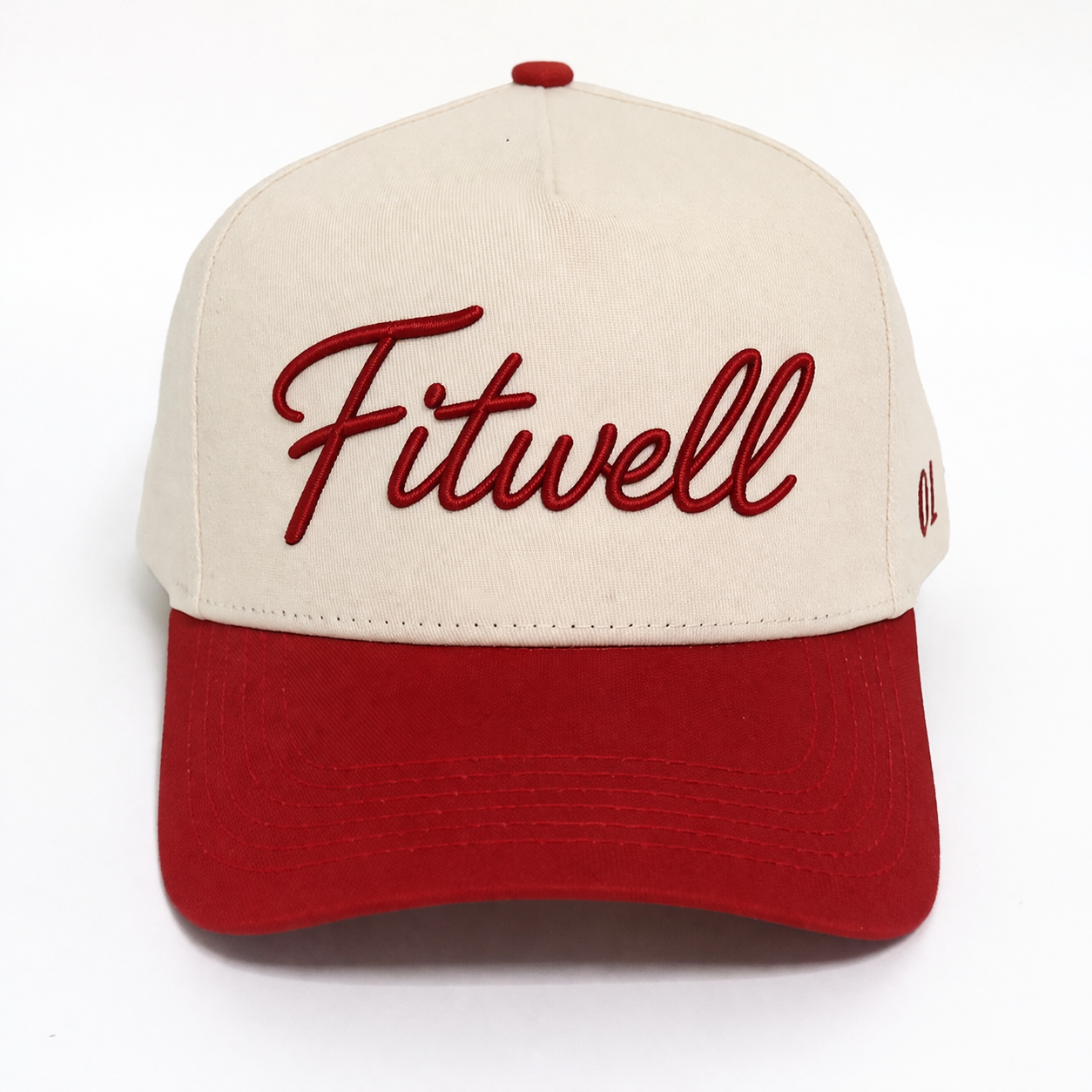 Hartley Two Tone Cotton Twill Baseball Cap with Script Embroidery