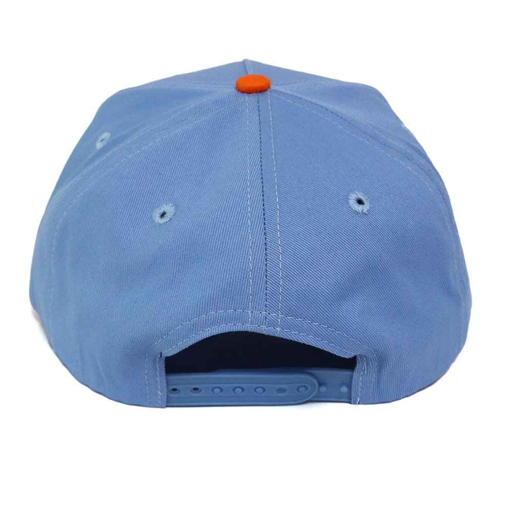 Light Blue and Orange Number 4 Embroidered Baseball Cap Adjustable Casual Hat