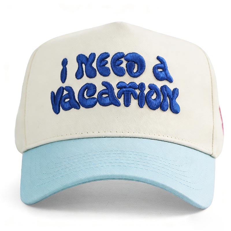 I Need a Vacation Two Tone 3D Embroidered Baseball Cap