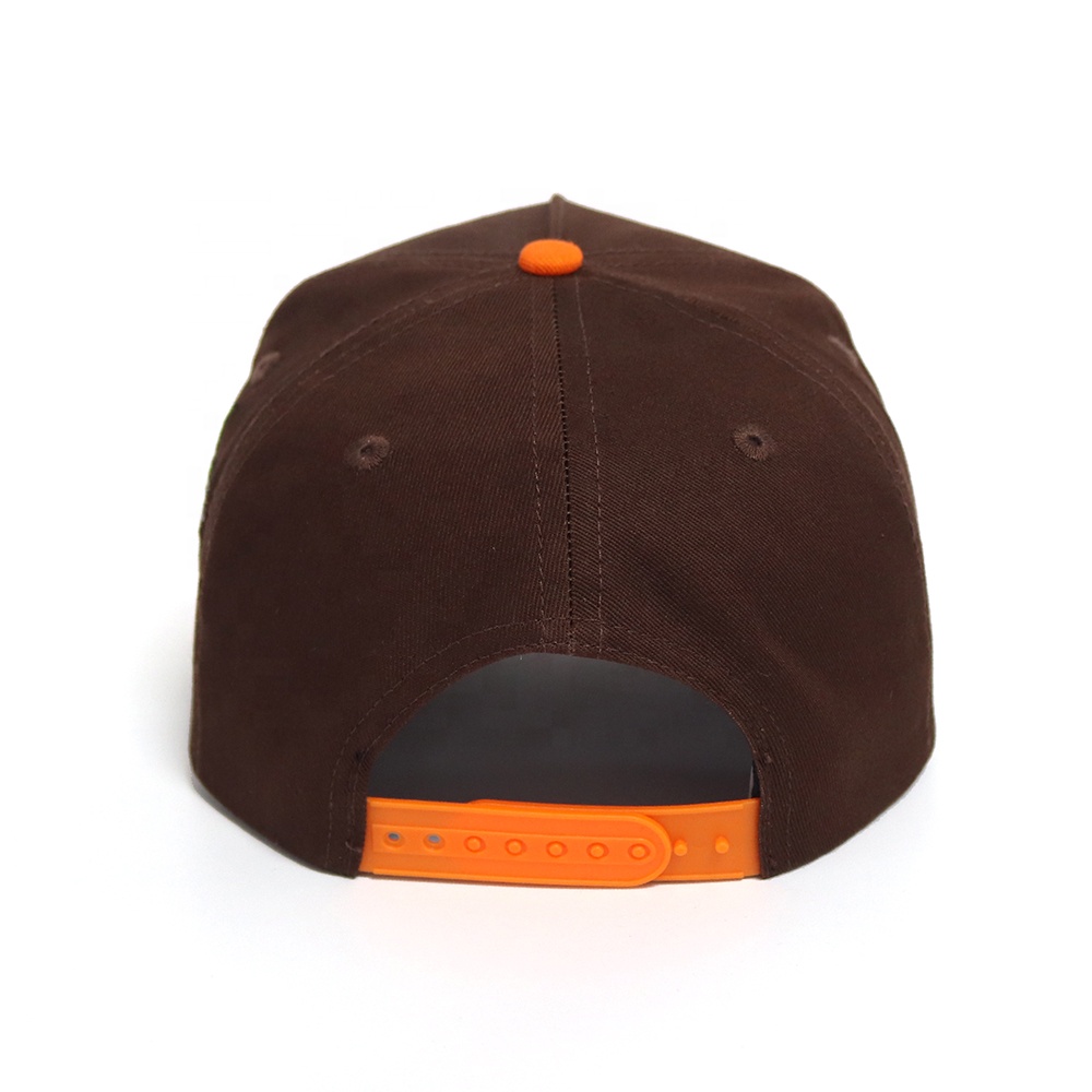 Two Tone Brown and Orange Baseball Cap with Colorful 3D GWM Letter Embroidery