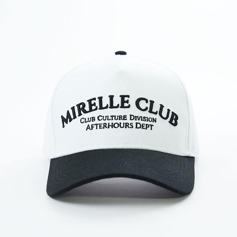 Mirelle Club Black Brim Embroidered Baseball Cap