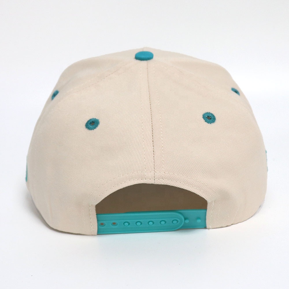 Beige and Teal 305 Embroidered Two Tone Baseball Cap