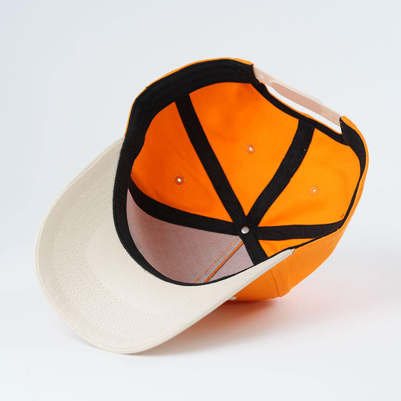 Orange Cream 3D Embroidered Curved Brim Baseball Cap
