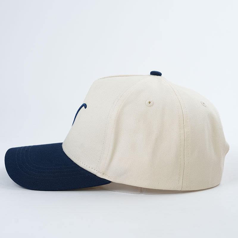 Two-Tone Cotton Twill Baseball Cap with Raised Embroidered Front Logo