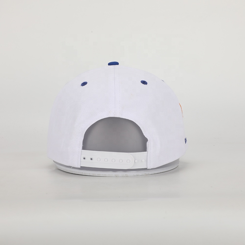 White and Royal Blue Monogram 3D Embroidered 5-Panel Cap