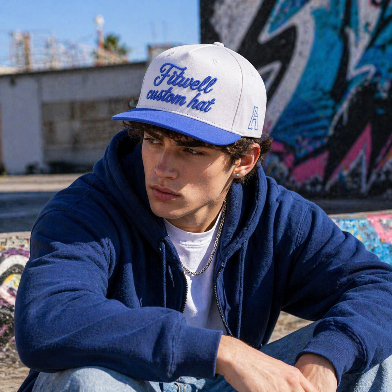 Permanent Freedom Script Embroidered Two Tone Baseball Cap