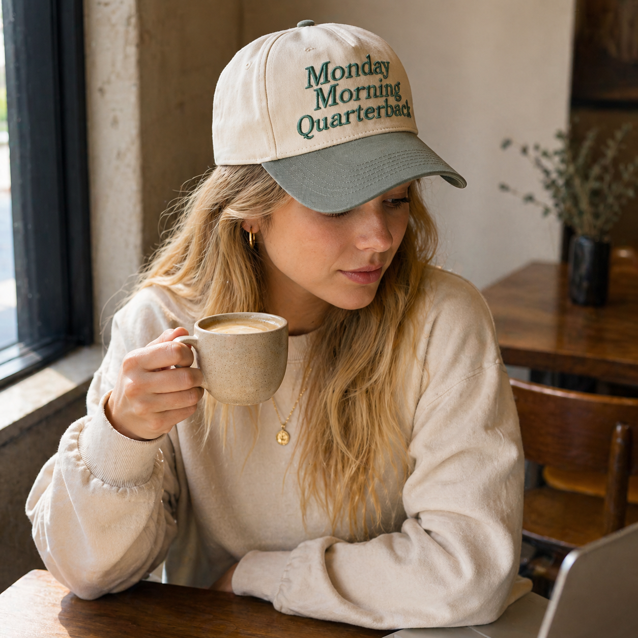 Monday Morning Quarterback Two-Tone 5 Panel Cotton Twill Baseball Cap