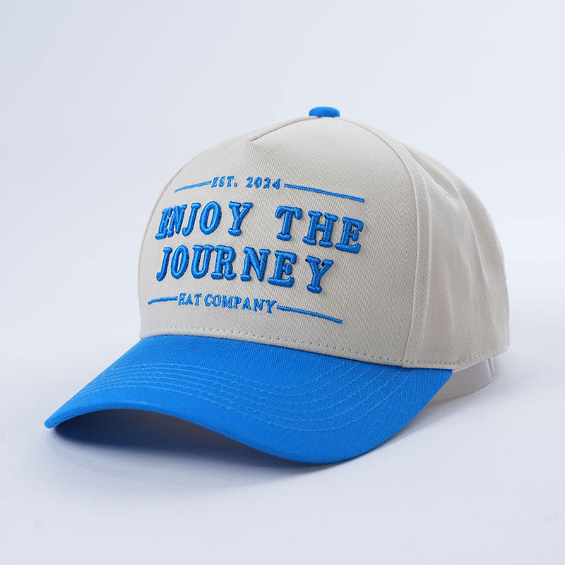 Two-Tone Cotton Twill Baseball Cap with 'Enjoy The Journey' 3D Embroidered Front Logo