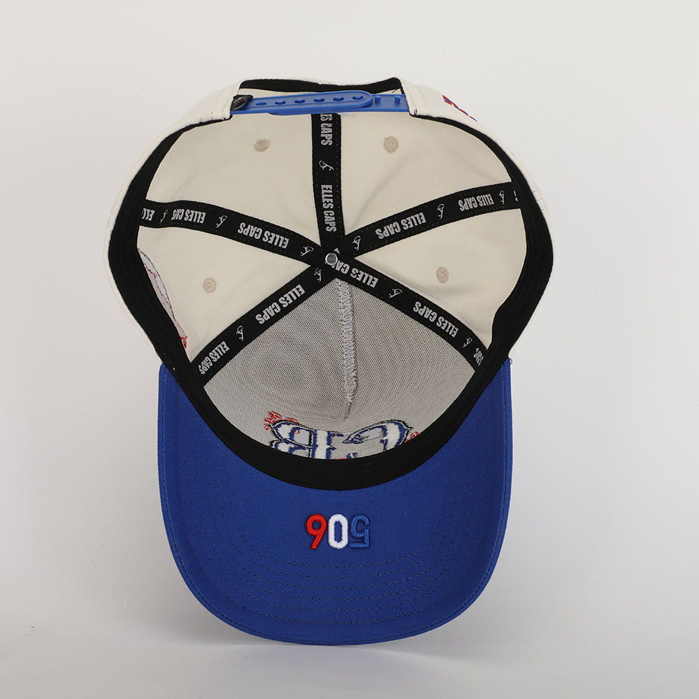 Two Tone Cotton Twill Baseball Cap with Raised CR Embroidery