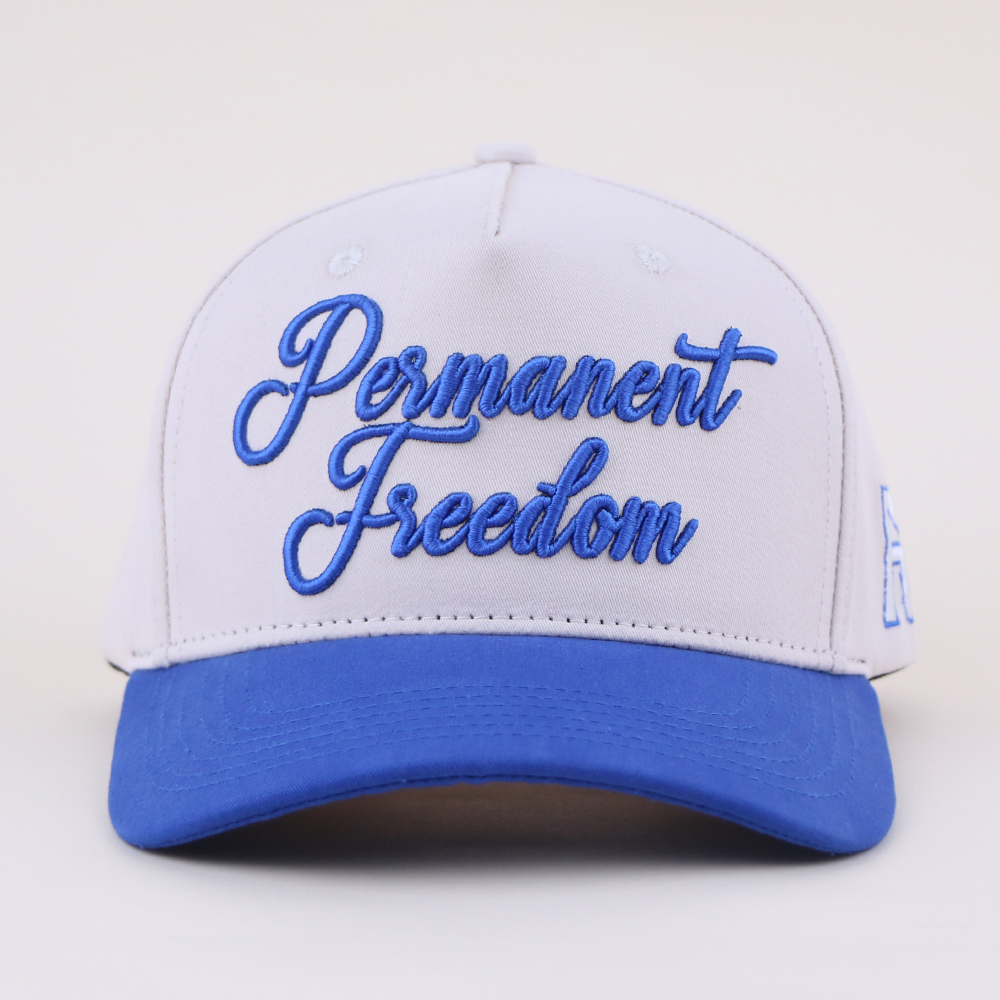 Permanent Freedom Script Embroidered Two Tone Baseball Cap