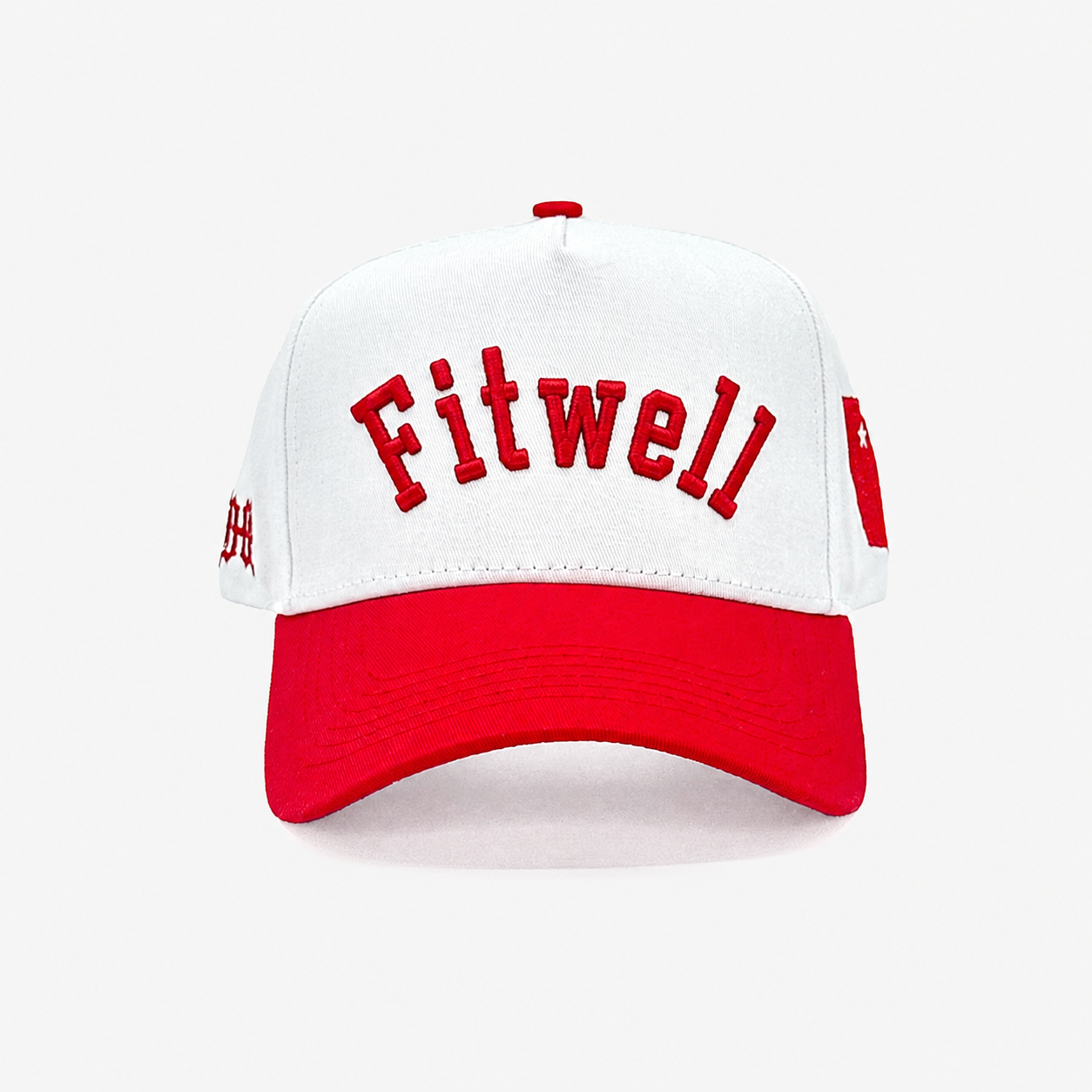 Upside Down Athens Red White Two-Tone Embroidered Baseball Cap