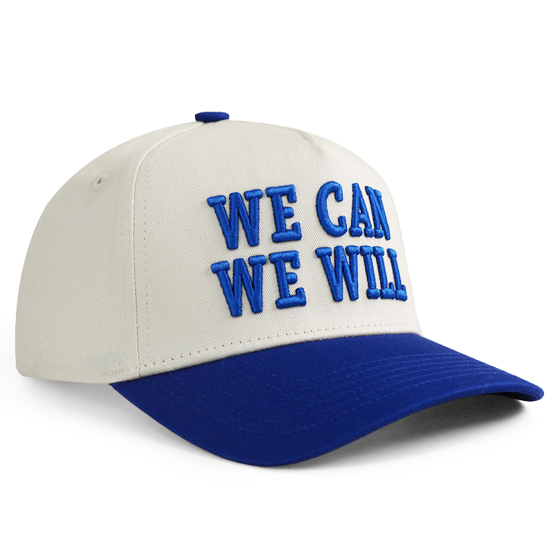 WE CAN WE WILL White Blue 3D Embroidered Baseball Cap