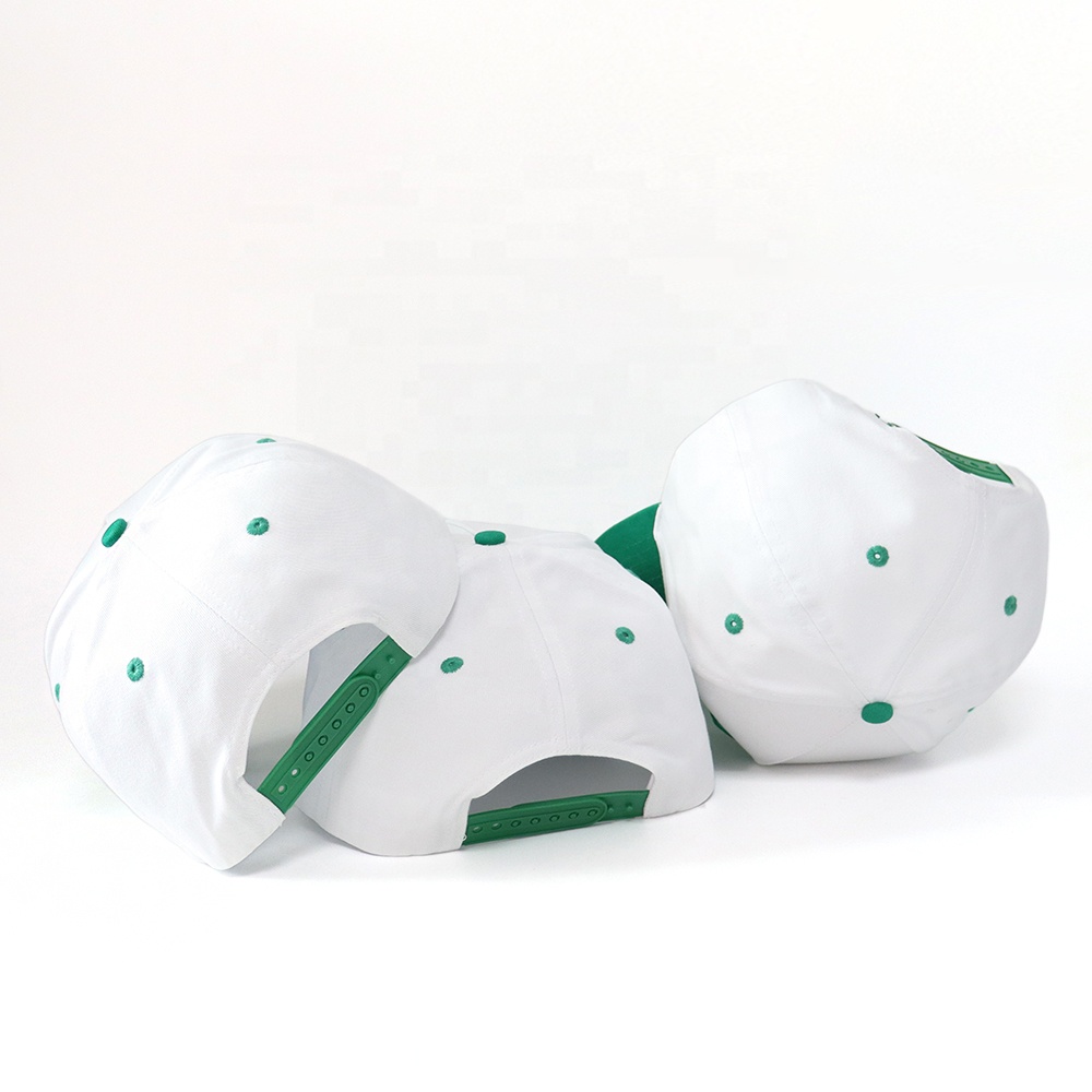 White and Green Shield Logo 5 Panel Baseball Cap Set