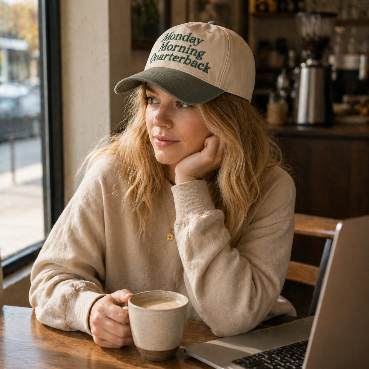 Monday Morning Quarterback Two-Tone 5 Panel Cotton Twill Baseball Cap