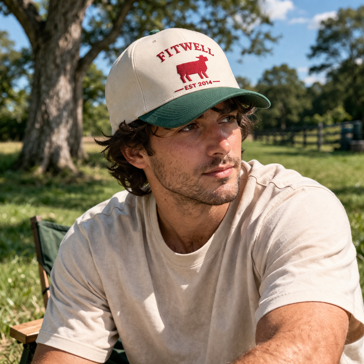 Two Tone Embroidered Cotton Twill 5 Panel Baseball Cap with Sheep Logo